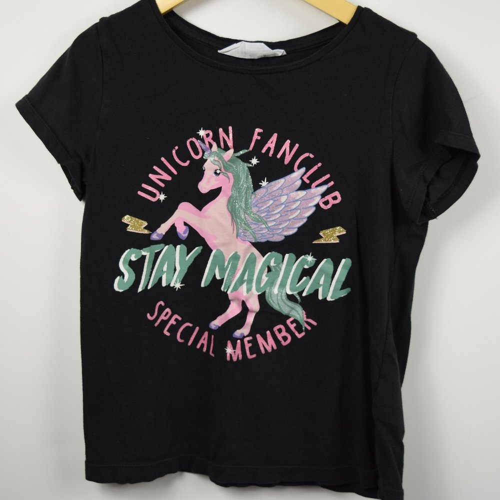 black unicorn graphic tee